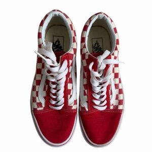 Vans Red and White Checkered Sneakers